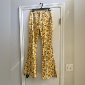 Forever 21 Yellow Floral Pants